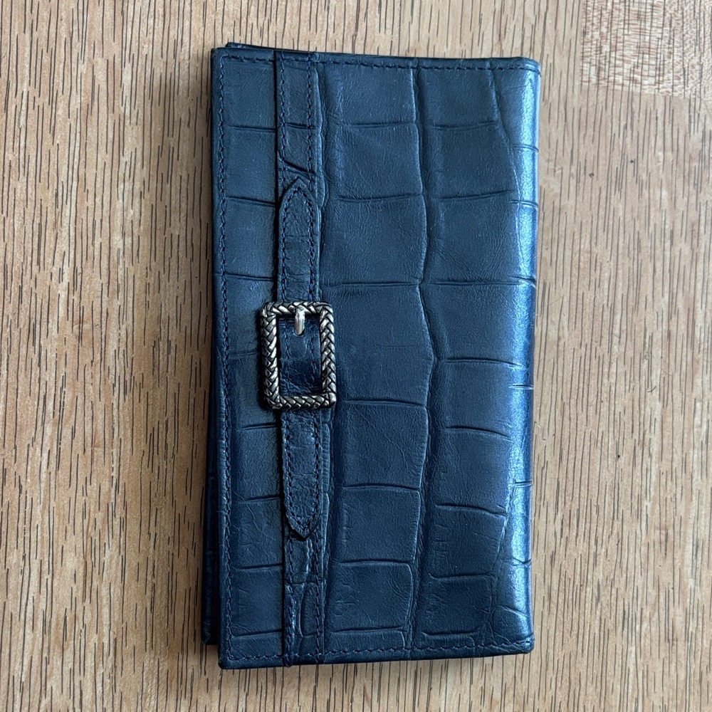 Brighton Midnight Blue Croc-Embossed Wallet